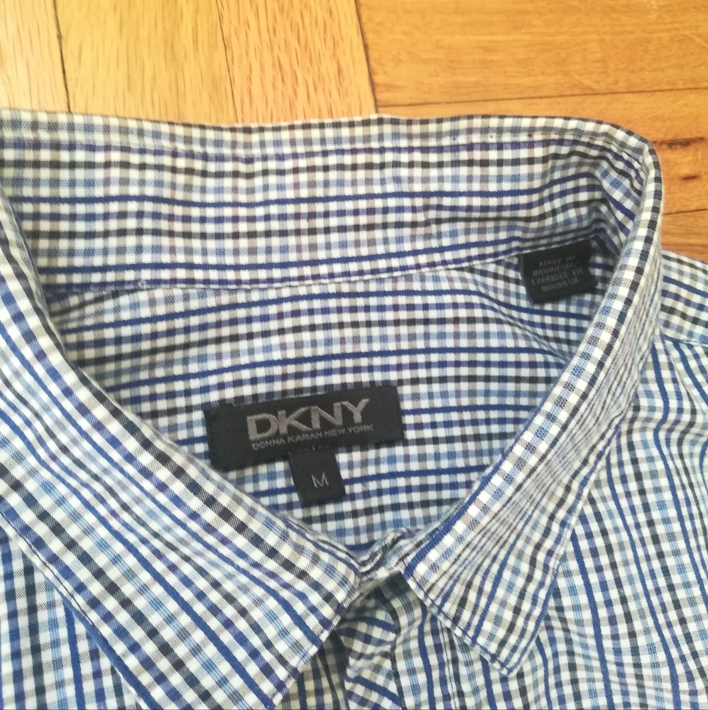 DKNY Casual Blue, Black, White Shirt size M